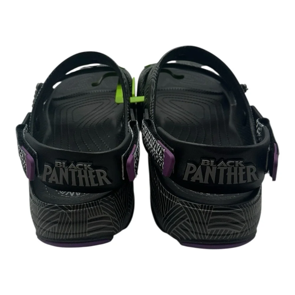 Crocs Classic All-Terrain Black Panther Sandals Mens Sz 13 Marvel Wakanda Slides